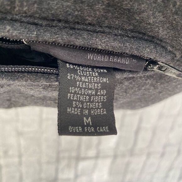 Express women M duck down blend full zip winter vest grey - Picture 5 of 10